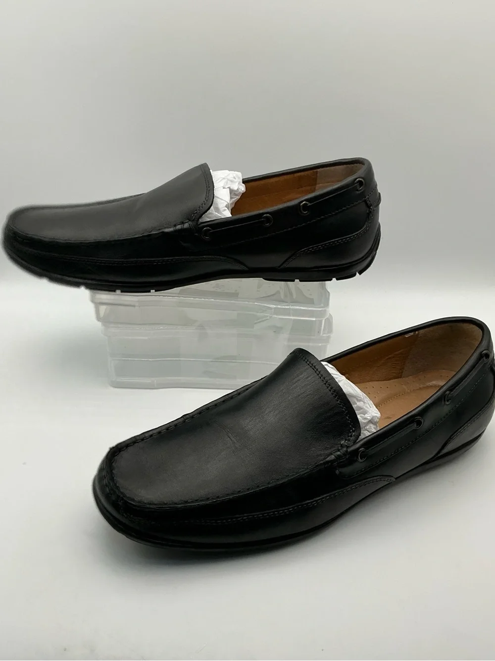 G.H. Bass Men’s Black Leather Loafers Slip On Driving Shoes Size 11.5